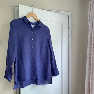100% linen button down